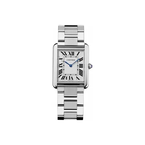 Cartier Кварцевый механизм Мужские часы TANK DE 27,4мм*34,8мм Белый
