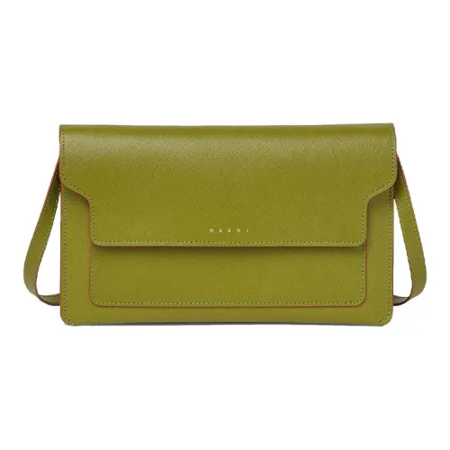 MARNI Основная часть Телячья кожа Сумка через плечо Женская Зеленая