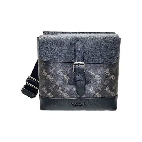 COACH Hudson Кожа Почтальон Доска для ноутбука Сумка Сумка через плечо Мужская Черная