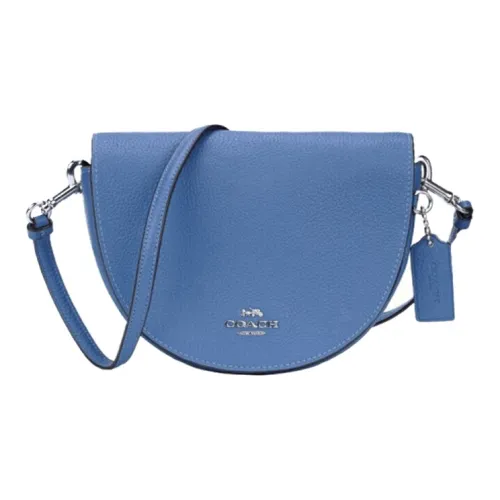 COACH Ellen Кожа Сумка с клапаном Седло Сумка Сумка через плечо Сумка на плечо Женская Синяя