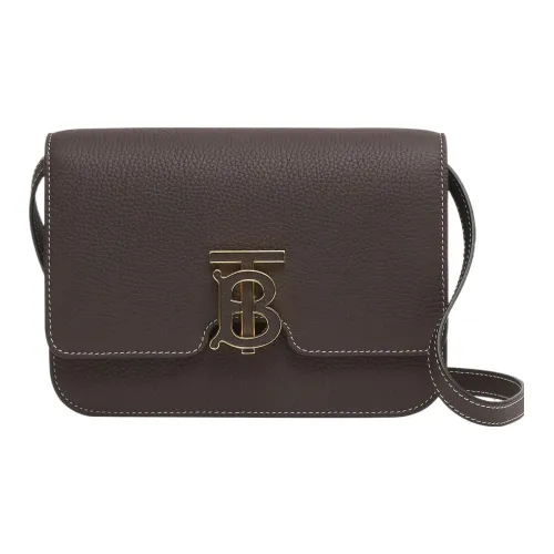 Burberry GRAIN LEATHER Замковая Сумка через плечо Маленькая Женская Темно-серо-коричневая