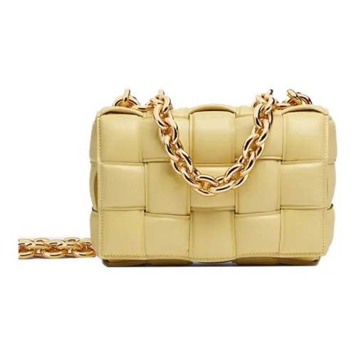 Bottega Veneta Chain Cassette Коровья кожа Одно плечо Ручная сумка Сумка через плечо Женская Масляная