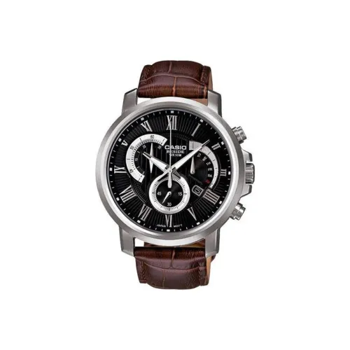 CASIO Standard Series Кварцевый механизм Кожаный ремешок Часы Мужские Черный циферблат