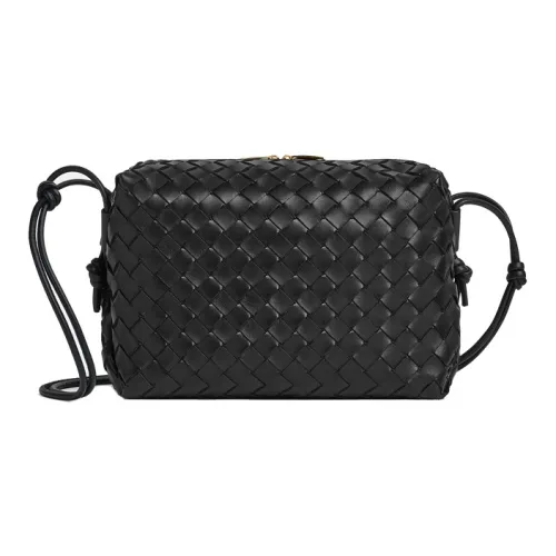 Bottega Veneta Loop Овечья шкура Camera Сумка Сумка для хранения Клатч Сумка через плечо Маленький Женский Черный