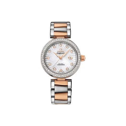 OMEGA Автоматический механический механизм Женские Saucer Fly Series LADYMATIC Часы 34 мм Белый