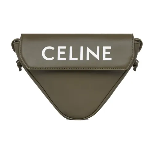 CELINE Smooth Calfskin Triangle Bag Crossbody Bag Shoulder Bag Men's Black Olive