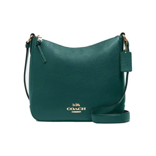 COACH Ellie Кожа Сумка через плечо Средняя Женская Изумрудно-зеленая