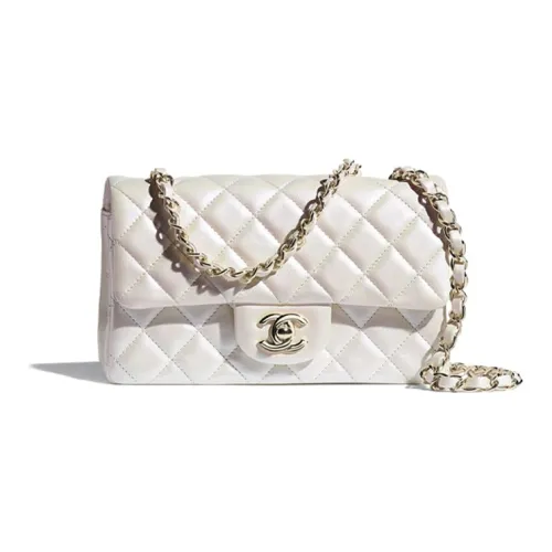 CHANEL Classic Flap CF Телячья кожа Сумка с цепочкой Сумка через плечо Унисекс Белый