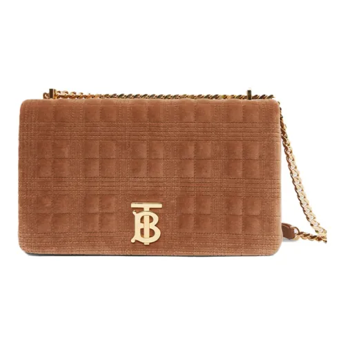 Burberry Lola Bag Velvet Shoulder Bag Crossbody Medium Women's Rye Brown
