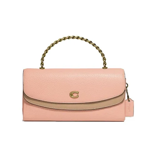 COACH Blair Коровья кожа Сумка через плечо Сумка Женская Розово-коричневая Контрастная