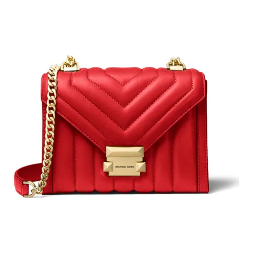 MICHAEL KORS Whitney Кожа Конверт Сумка через плечо Маленькая Женская Ярко-красная