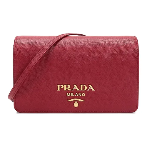 PRADA Сумка через плечо из кожи мини женская красная