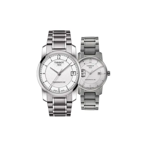 TISSOT Ti Автоматический Механический Механизм Унисекс Часы 32 мм Серебристый Циферблат Стальной Корпус Часов T0872074403700+T0874074403700