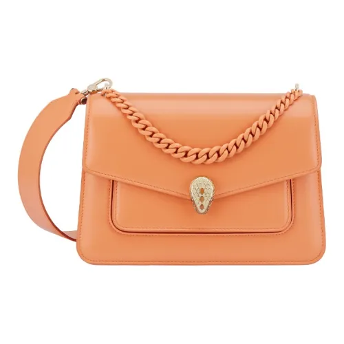 BVLGARI Serpenti Forever Кошелек из овечьей кожи Сумка с цепочкой Сумка через плечо Средний Женский Апельсин