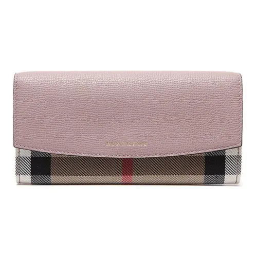 Кошелек Burberry с тканью и кожей женский розовый