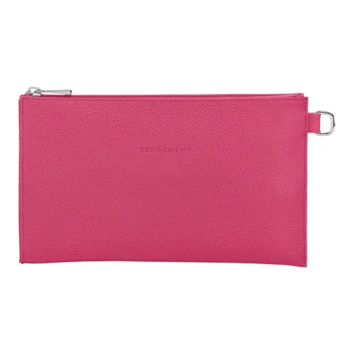 LONGCHAMP Le Foulonné Коровья кожа Клатч Маленький Женский Персиково-розовый