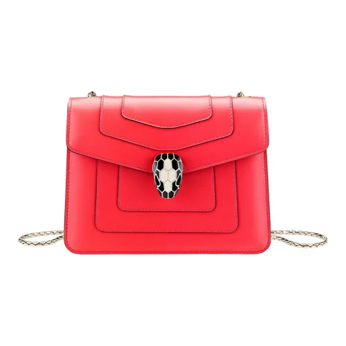 BVLGARI Serpenti Forever Series Сумка из телячьей кожи с цепочкой сумка через плечо женская красная