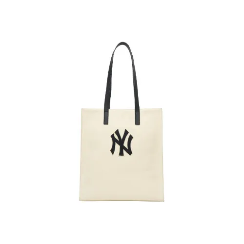 Mlb Base Logo Хлопок и Холст Тоут Сумка Сумка для покупок Сумка Холщовая Сумка Сумка через плечо Унисекс Бежевый