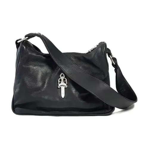 Chrome Hearts Кожа Сумка на плечо Курица Китайская медная монета Сумка Сумка Маленькая Женская Черная