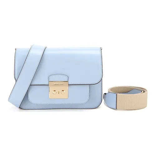 MICHAEL KORS MICHAEL KORS Luggage Collection Коровья кожа Сумка через плечо Большая Женская Синяя