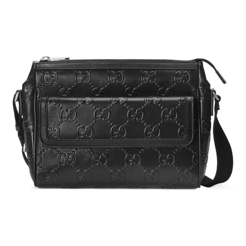GUCCI Кожа Курьерская Сумка Сумка через плечо Сумка на плечо Унисекс Черная