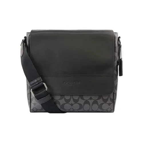 COACH Houston Холст и Кожа Сумка через плечо Сумка на плечо Сумка через плечо Мужская Черная
