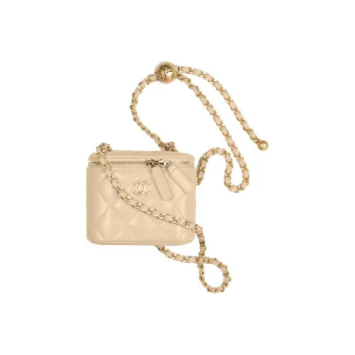 CHANEL 22c Early Spring Sheepskin Crossbody Bag Women's Beige