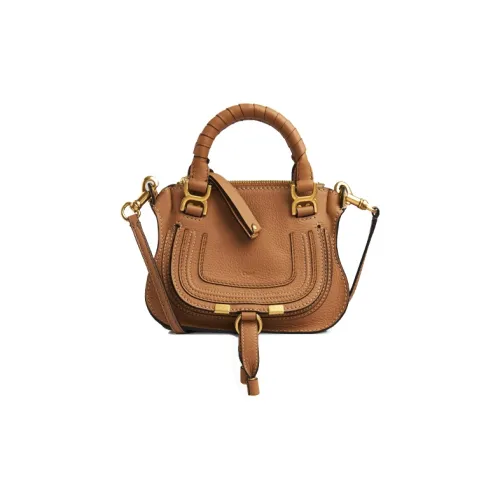 Chloe Marcie Телячья кожа Сумка Сумка через плечо Сумка через плечо Мини Женская Коричневая