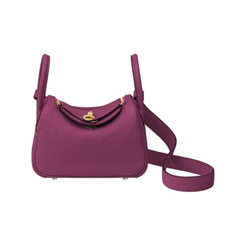 HERMES Lindy Сумка из коровьей кожи сумка через плечо мини женская цвет анемона