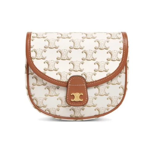 CELINE Besace Коровья кожа Сумка через плечо Мини Женская Конфетный Белый