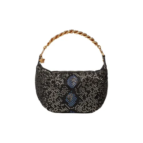VERSACE Кожа Кристальная Сумка Сумка через плечо Женская Черная