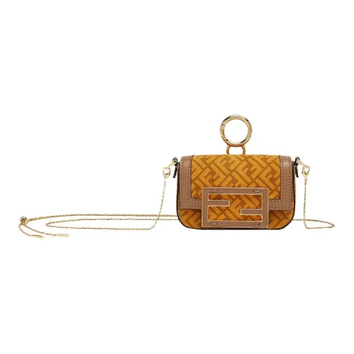 FENDI Baguette Телячья кожа Сумка Baguette Монетница Сумка через плечо Экстра мини Женская Желтая
