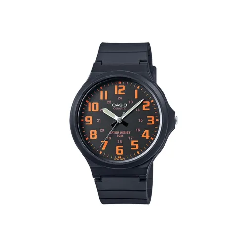 CASIO YOUTH Collection Круглый Analog Collection Кварцевый механизм Смола Ремень Часы Мужские Черный циферблат MW 240 4B