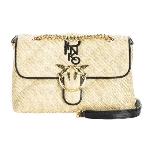 PINKO Коровья кожа Bird Сумка Swallow Сумка Сумка через плечо Женская Золото-черный