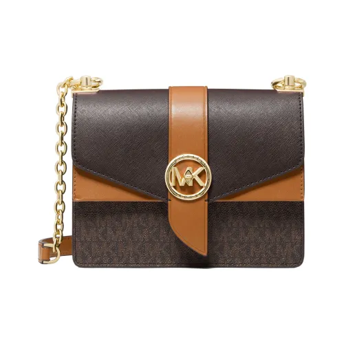 MICHAEL KORS Greenwich Искусственная кожа Конверт Сумка через плечо Маленькая Женская Коричневая