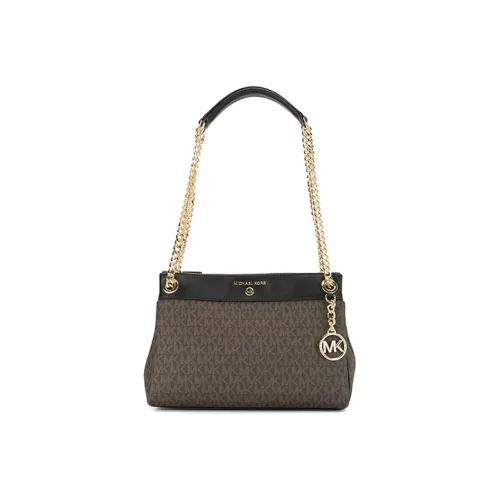 MICHAEL KORS Susan Кожа Плечевая Сумка Сумка Маленькая Женская Коричневая Черная Многоцветная