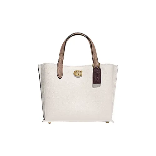 COACH Willow Pebble Кожа Тоут Сумка Сумка для покупок Сумка Сумка через плечо Сумка через плечо Средняя Женская Белая