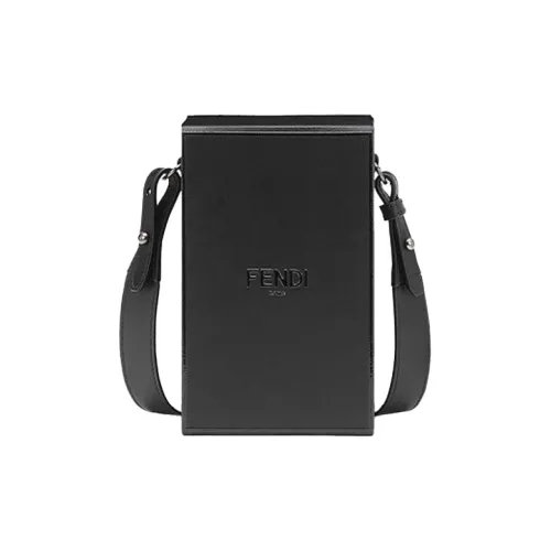 FENDI Кожа Сумка Коробка Чехол для телефона Сумка через плечо Сумка Мужская Черная
