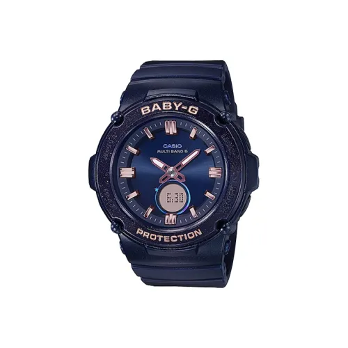 CASIO Baby Кварцевый механизм Смольный ремешок Часы Женские Часы Синий циферблат