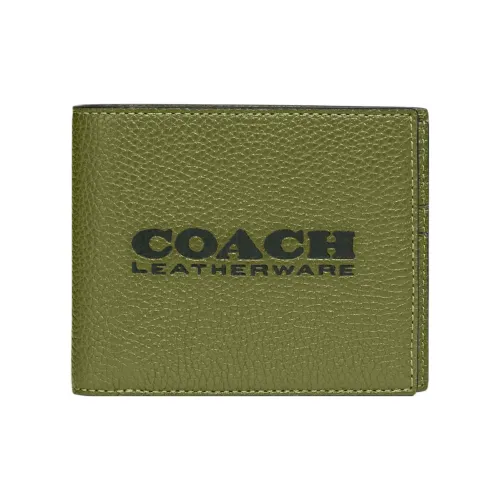 COACH 3 IN 1 Wallet из кожи кошелек мужской оливково-зеленый