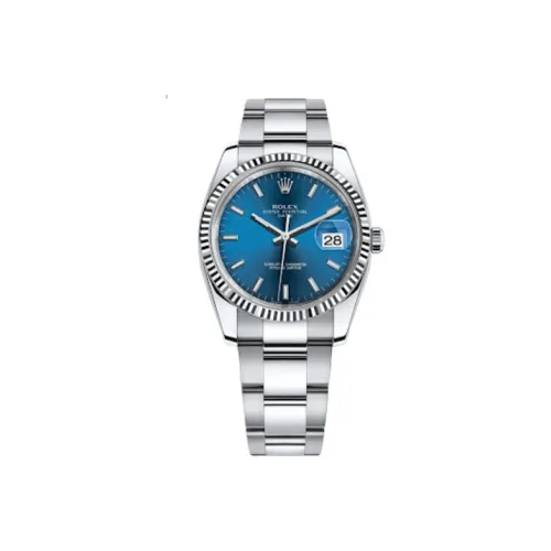 ROLEX Oyster Perpetual Datejust Автоматический Механический Часы Мужские Циферблат 34 мм Синий