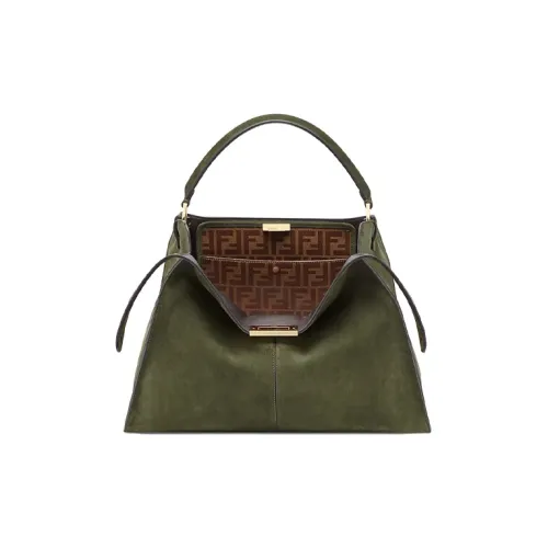 FENDI Peekaboo Козья кожа Сумка Большая Женская Зеленая