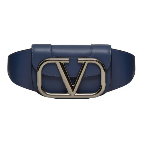 Valentino Бананка из коровьей кожи мужской озерно-голубой