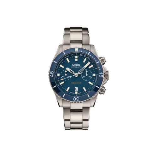 Mido Автоматический Механический Мужские Часы Часы Синий Циферблат Титановый Церамический Корпус Часы Титан Ремешок