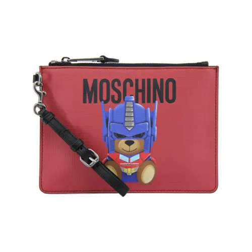 MOSCHINO PU (полиуретан) клатч большой женский красный