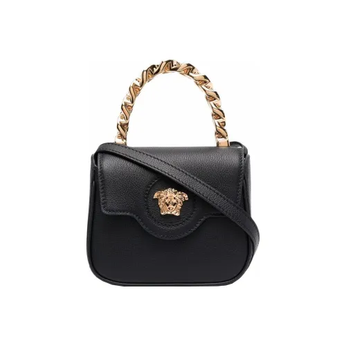 VERSACE Кожа Тоут Сумка Сумка для покупок Сумка на плечо Женская Черная