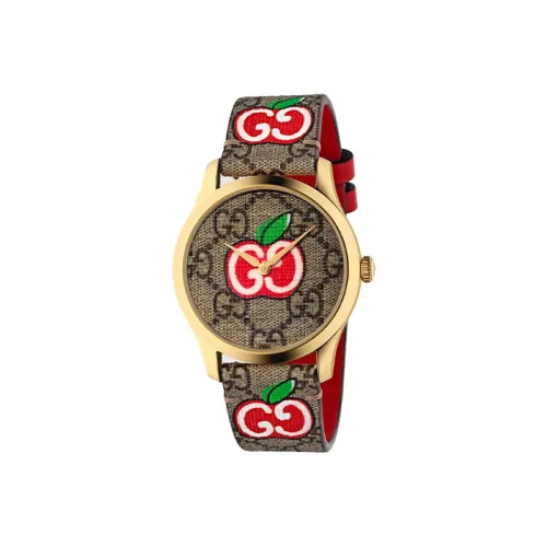 GUCCI G Timeless Collection Наручные часы Кварцевый механизм Синтетическое волокно Ремешок Кофейный Циферблат Унисекс