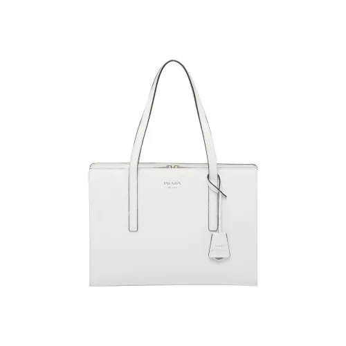 PRADA RE Edition Блестящая кожа одно плечо сумка-тоут среднего размера женская белая