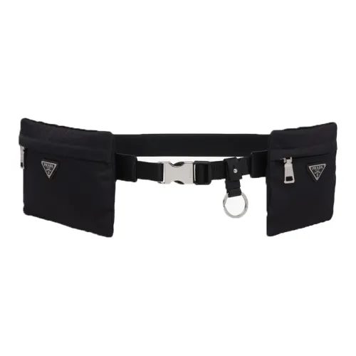 PRADA Нейлоновая сумка-банка унисекс черного цвета