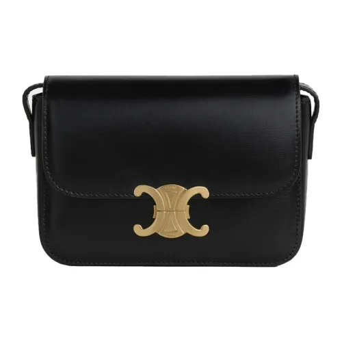 CELINE Triomphe Arc De Triomphe Коровья кожа Сумка через плечо Экстра мини Женская Черная